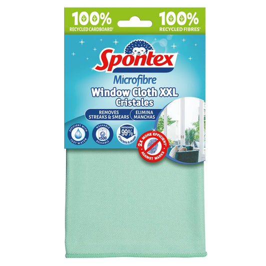 Spontex Microfibre Window Cloth Cleaner Streak Free