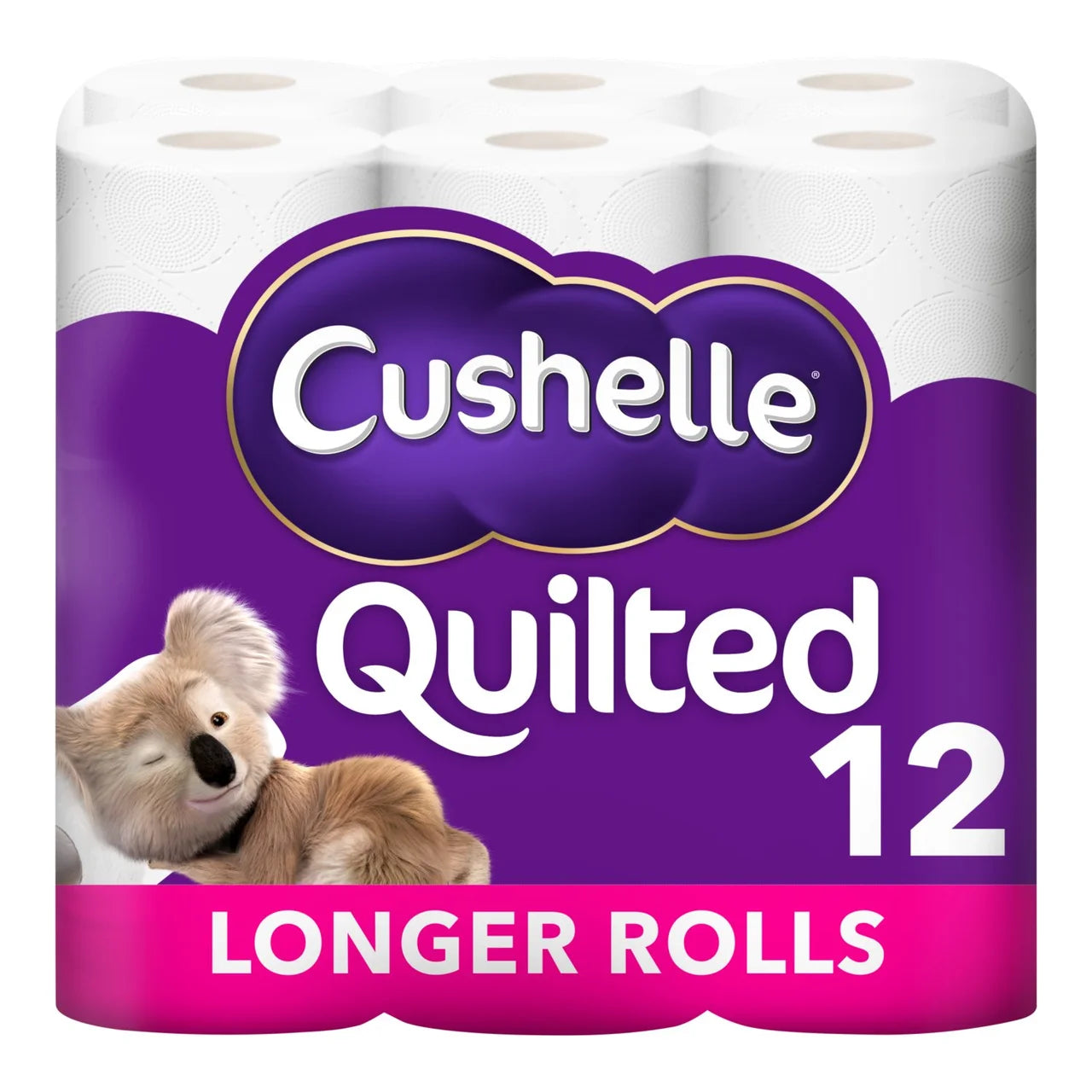 Cushelle Quilted Toilet Rolls, 50% More Sheets 12 per pack