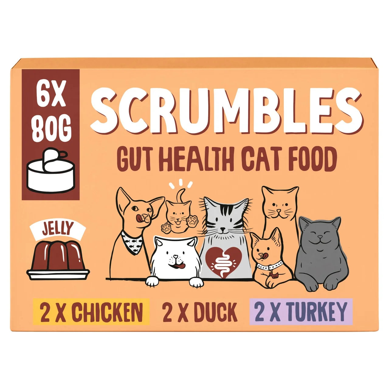 Scrumbles Wet Cat Jelly Meat Variety Pack 6 x 85g