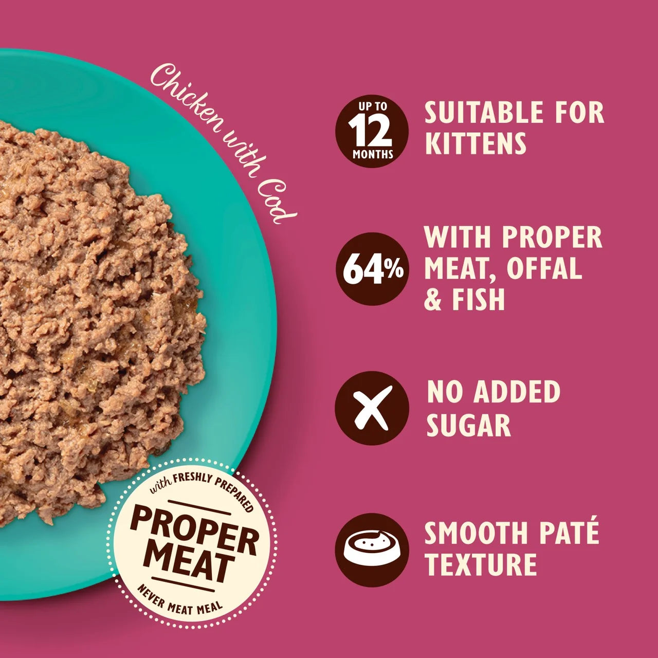 Lily's Kitchen Cat Smooth Chicken & Cod Pate for Kittens 85g