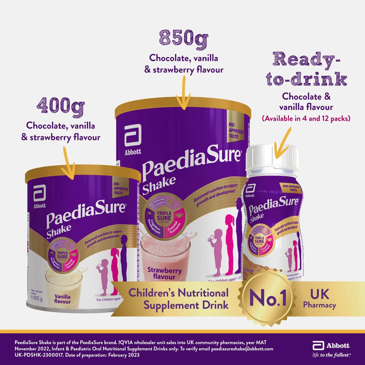 PaediaSure Shake Vanilla Nutritional Supplement Drink, 1-10 Yrs Multipack 200ml x 4