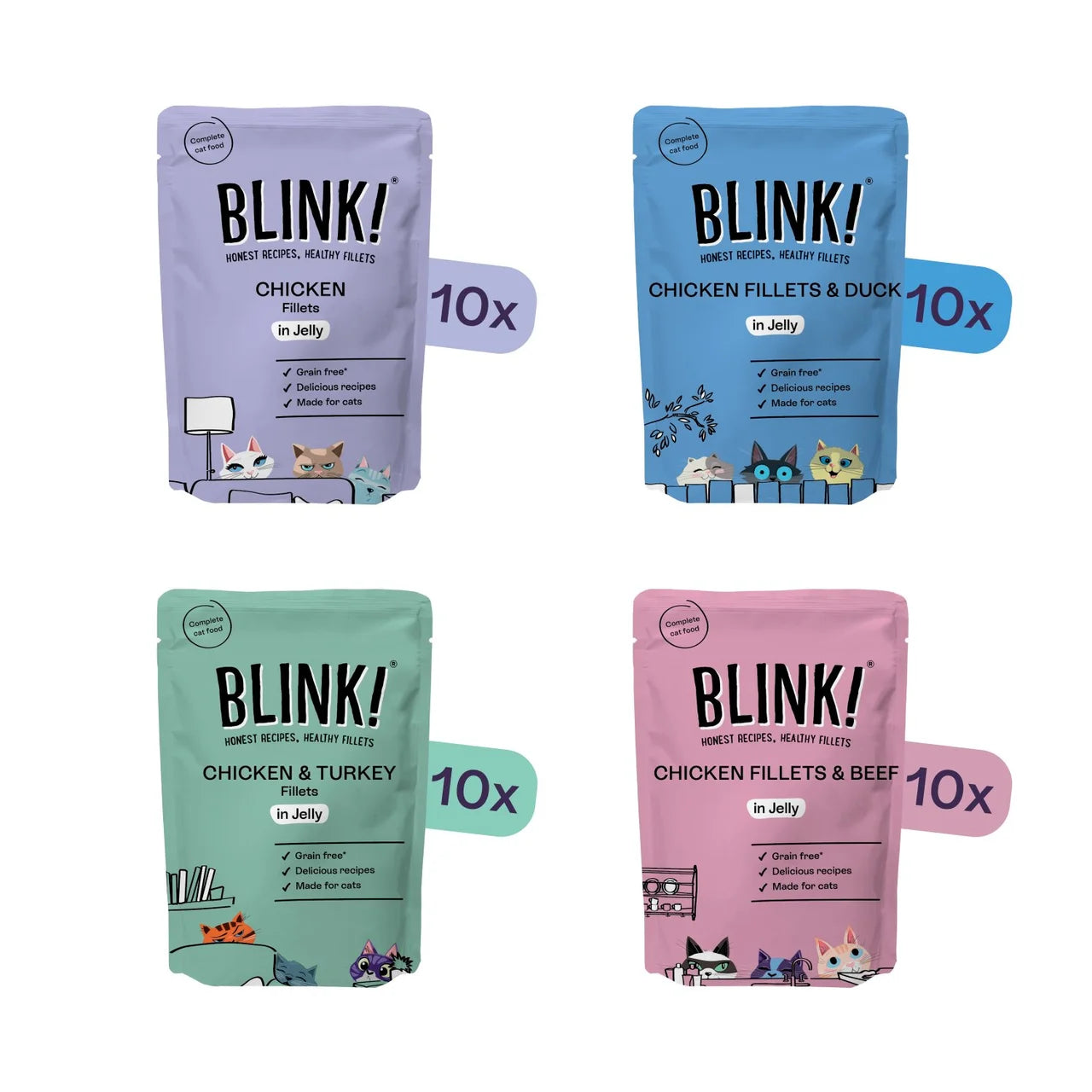 Blink! Chicken Fillet Selection In Jelly Bulk Pack 40 x 85g