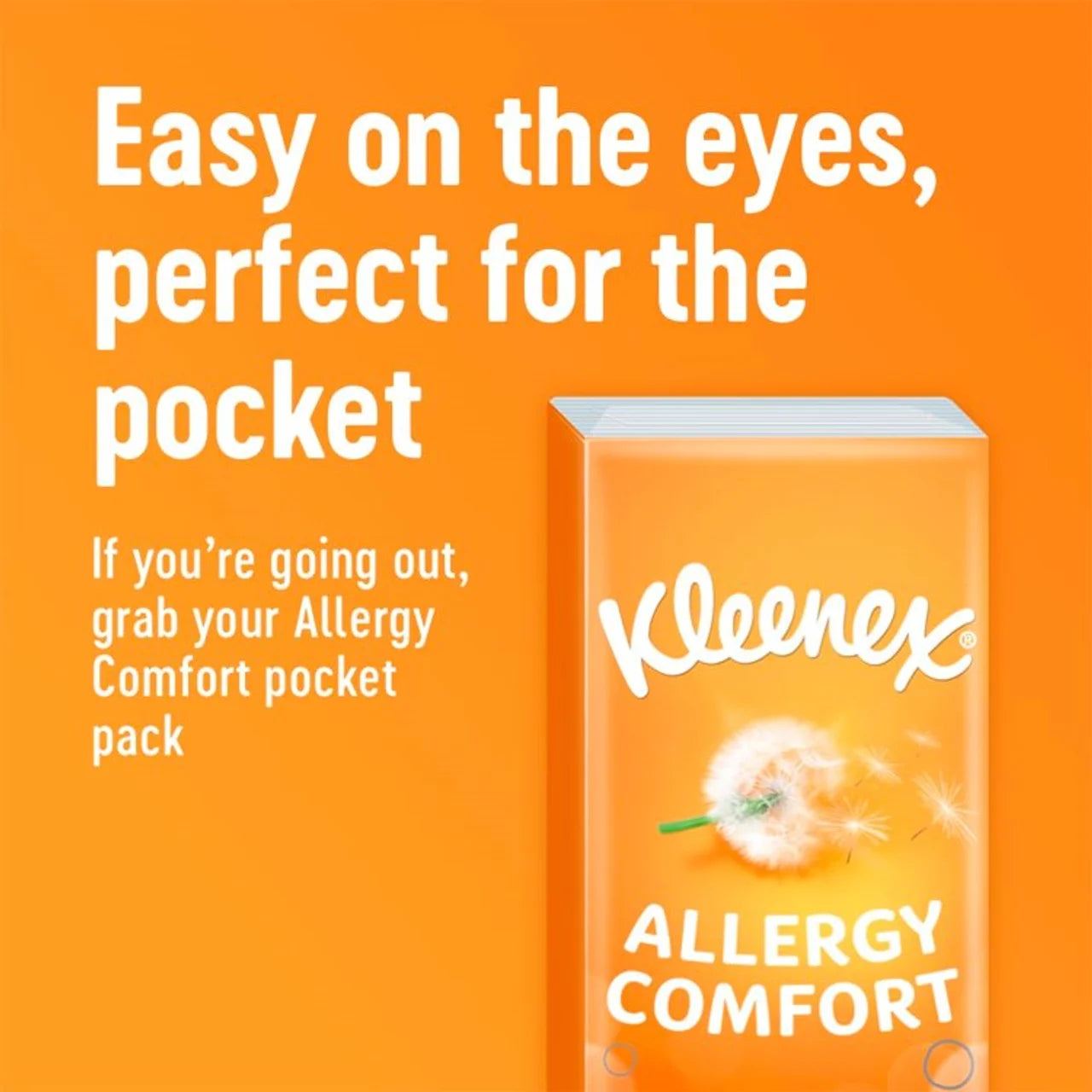 Kleenex Allergy Comfort Tissues Pocket Pack 6 x 9 per pack