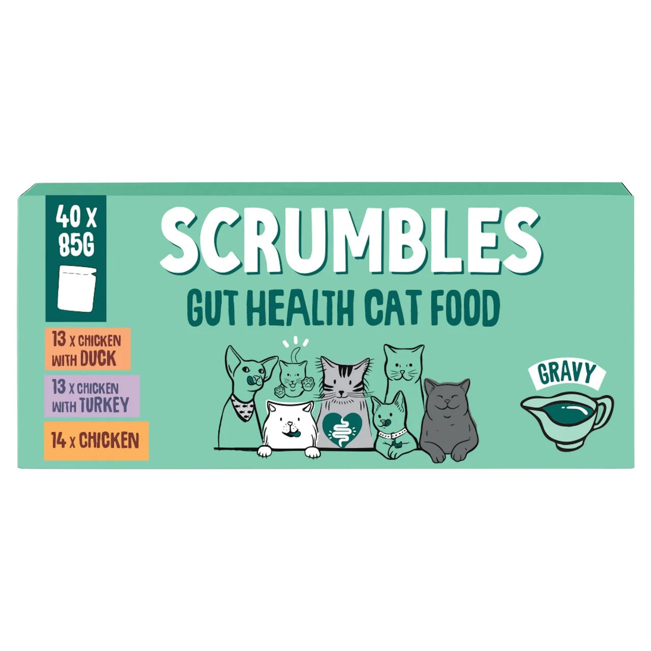Scrumbles Grain Free Wet Cat Gravy Pouch Selection 40 x 85g