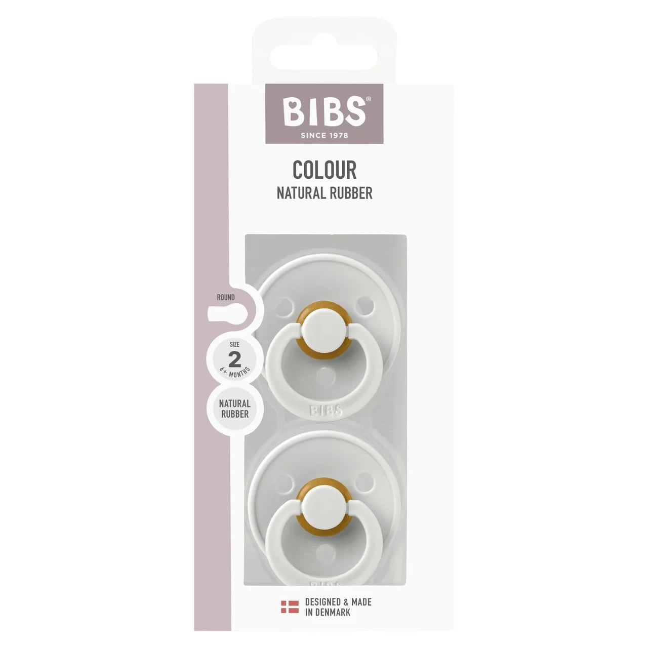 BIBS 6m+ Natural Rubber Latex Soother Haze , 2 per pack