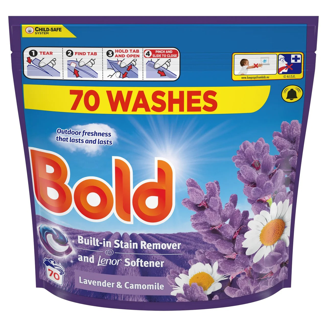 Bold 3in1 Pods Washing Capsules Lavender & Camomile 70 Washes