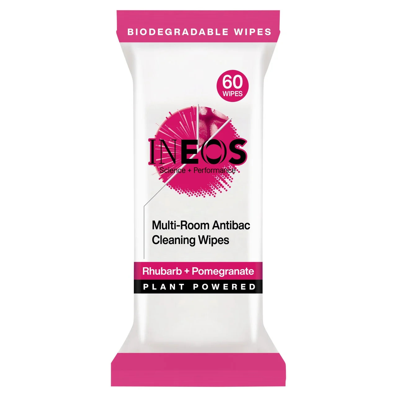 INEOS Antibac Multi-Room Surface Wipes Rhubarb + Pomegranate 60 per pack