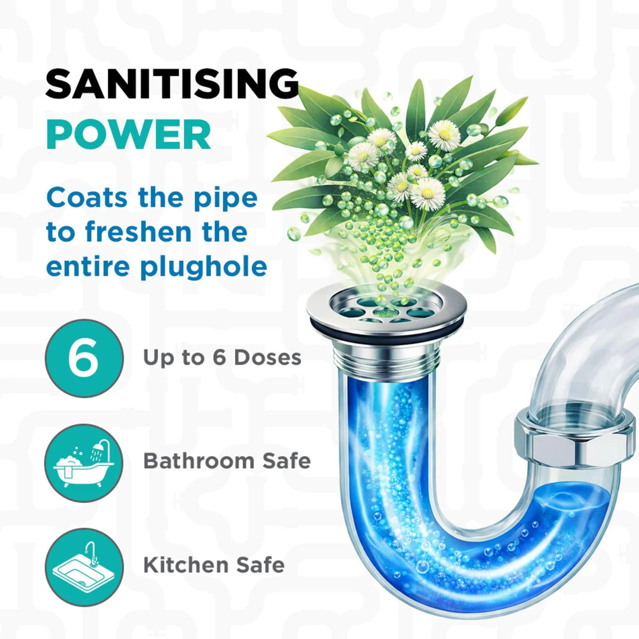 Buster Plughole Sanitiser Foaming Granules 300g