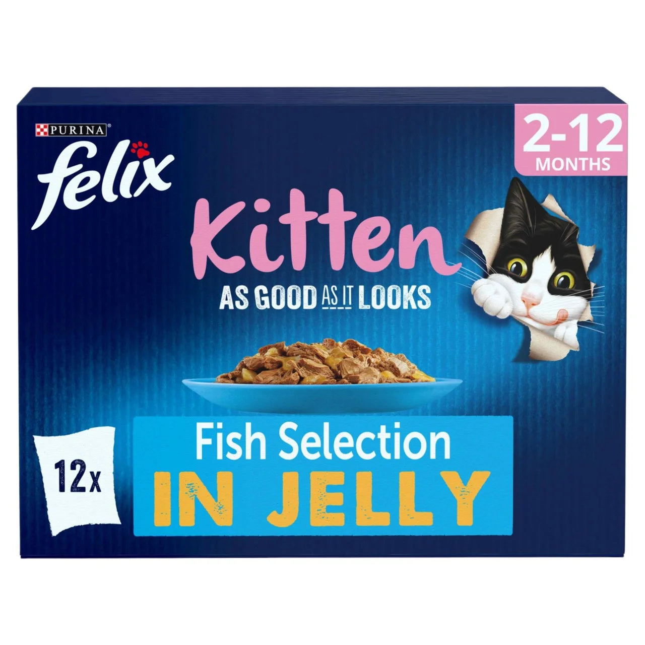 Felix As Good As it Looks Kitten Fish in Jelly Wet Cat Food 12 x 85g