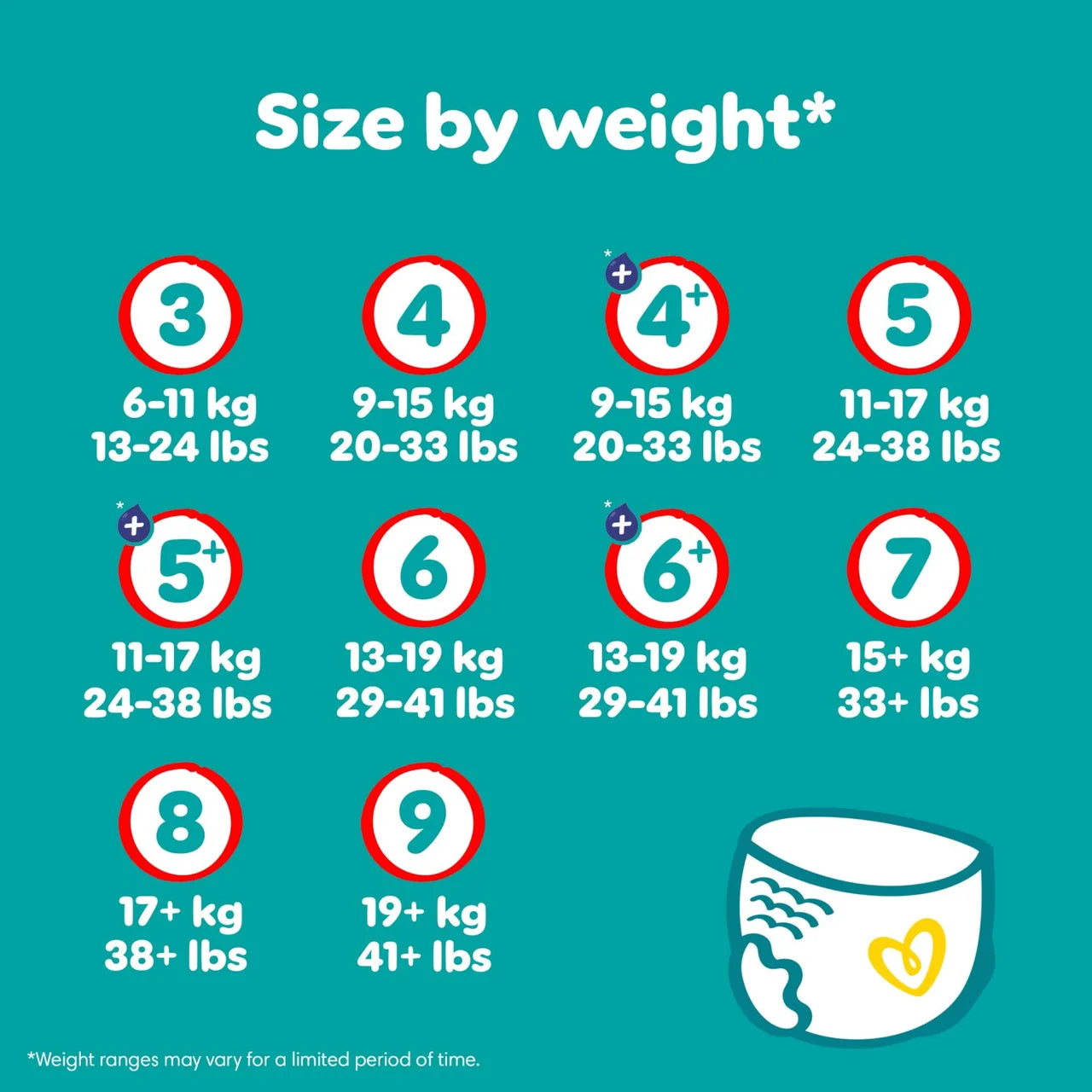 Pampers Baby-Dry Nappy Pants Size 4+ Extra Absorption Jumbo+ 66 per Pack