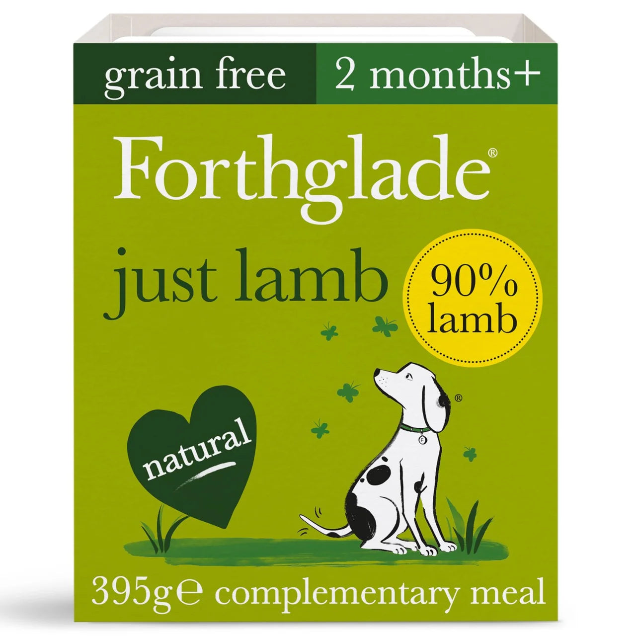 Forthglade Complementary Grain Free Wet Dog Food Just 90% Lamb 395g