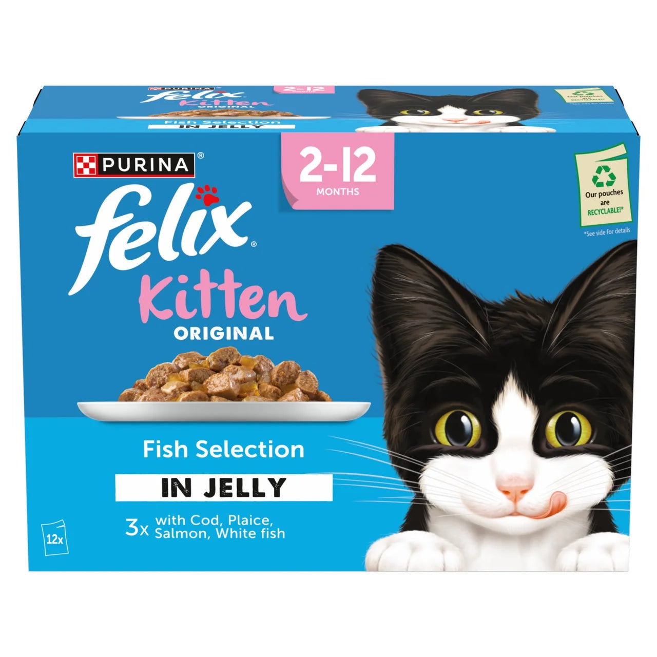 Felix Original Kitten Fish Selection in Jelly Wet Cat Food 12 x 85g