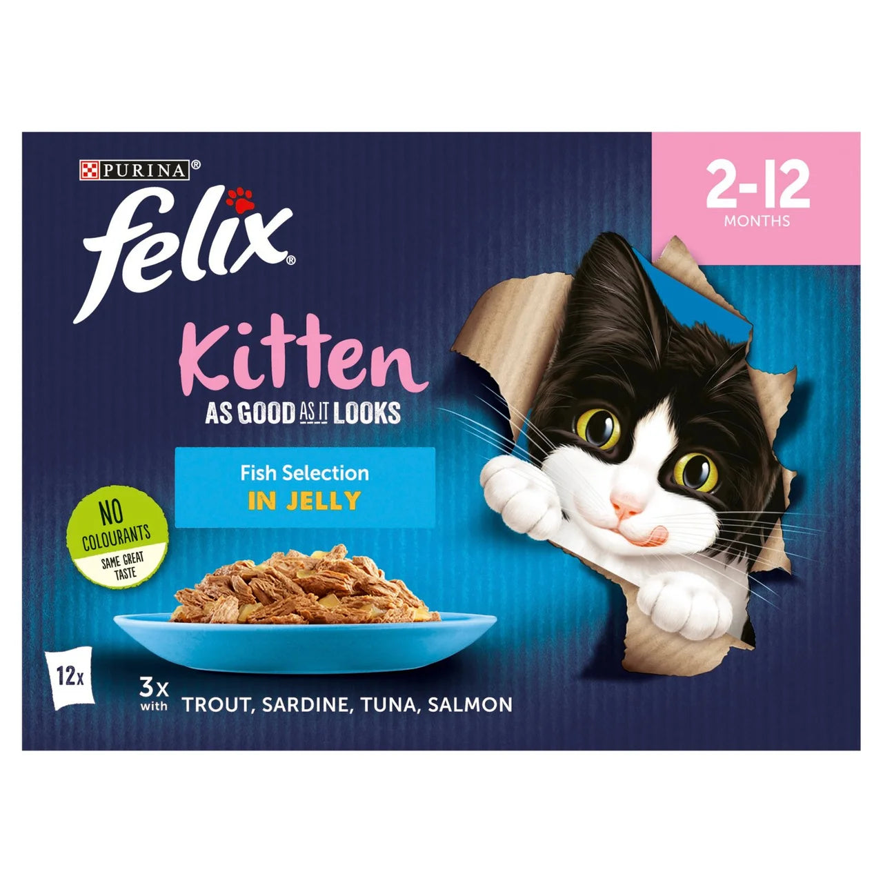 Felix As Good As it Looks Kitten Fish in Jelly Wet Cat Food 12 x 85g