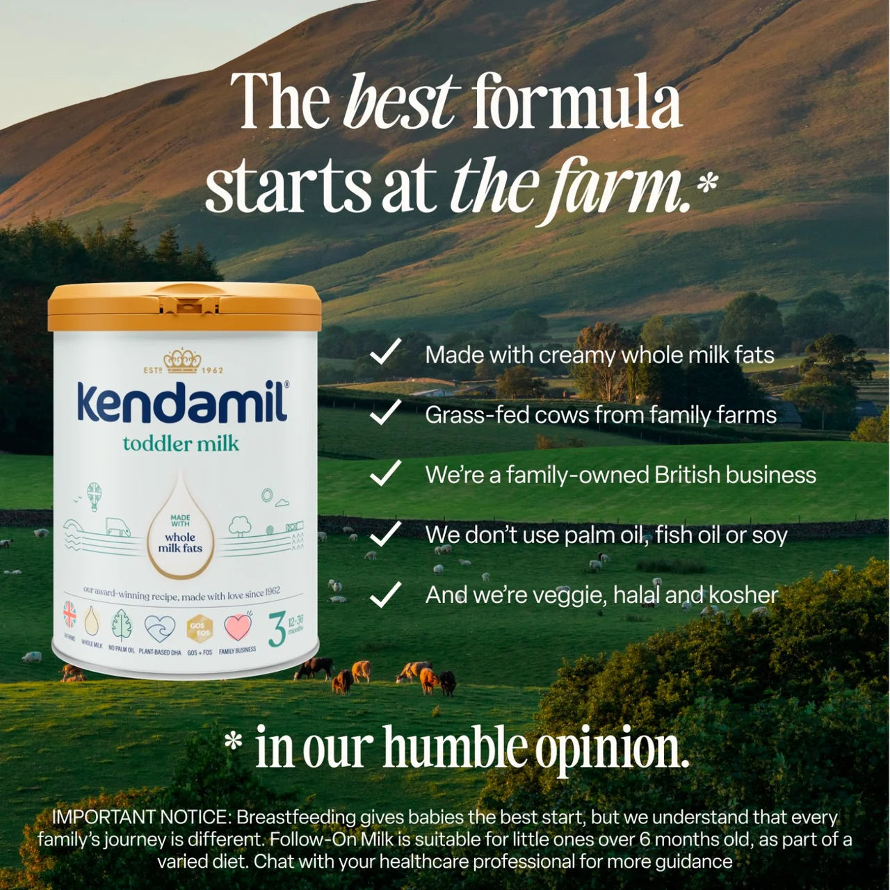 Kendamil 3 Toddler Milk Powder, 12-36 mths 800g
