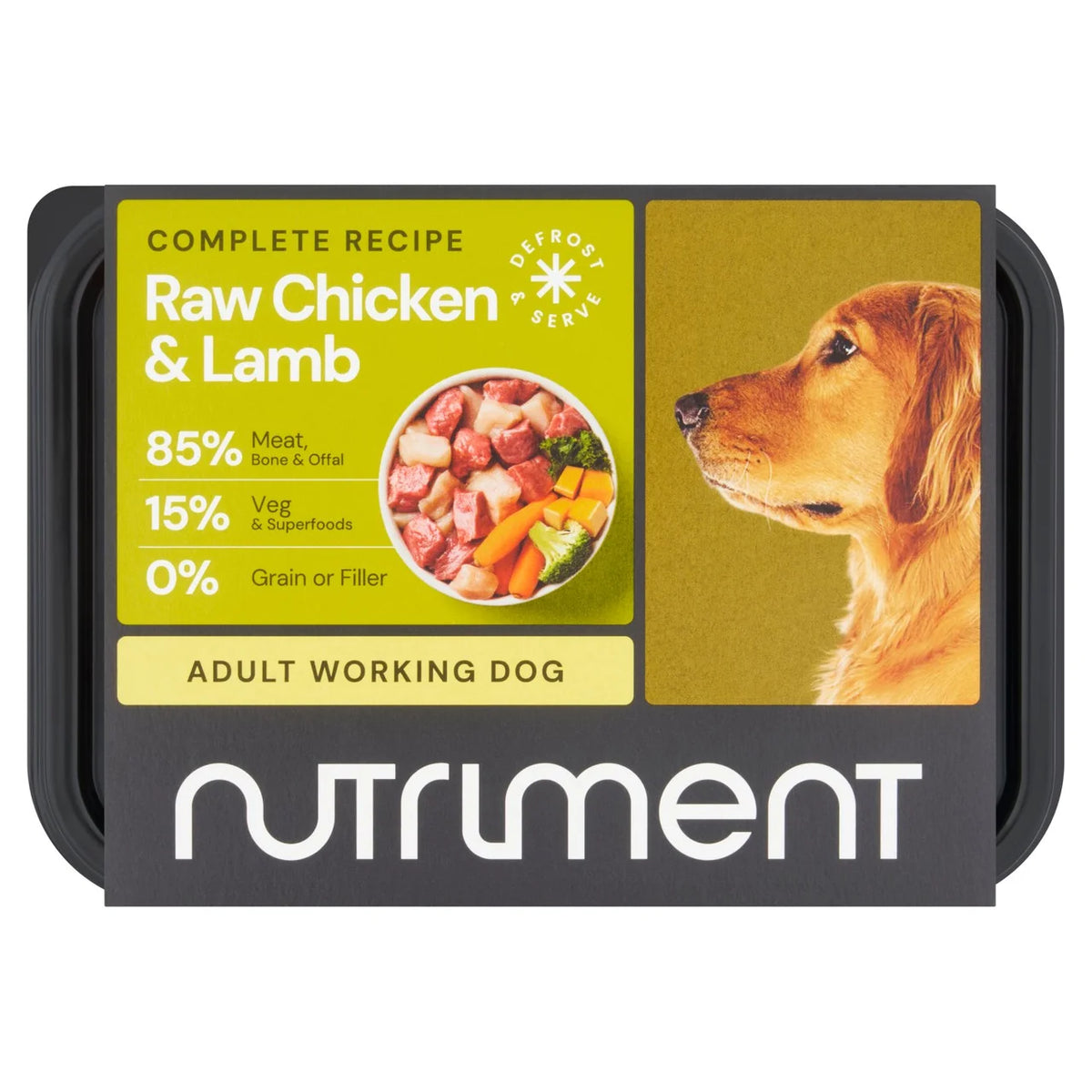 Nutriment Chicken & Lamb Formula Raw Dog Food 500g