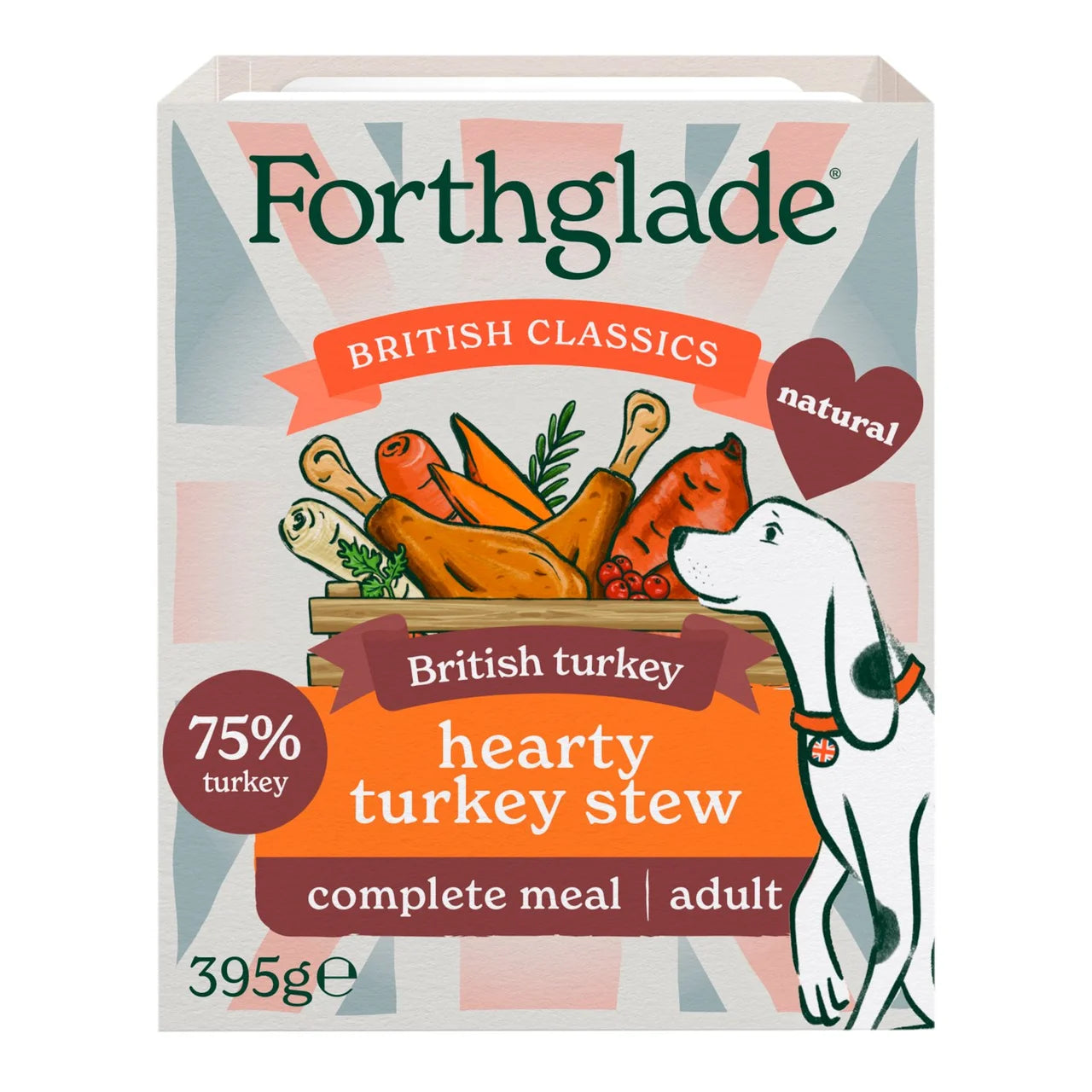 Forthglade British Classics Natural Wet Dog Food Hearty Turkey Stew 395g