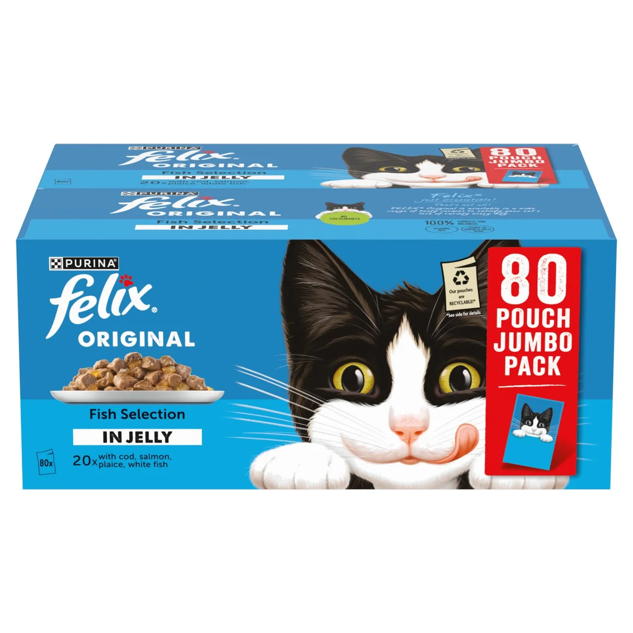 Felix Original Cat Food Fish Selection in Jelly Wet Cat Food 80 x 85g
