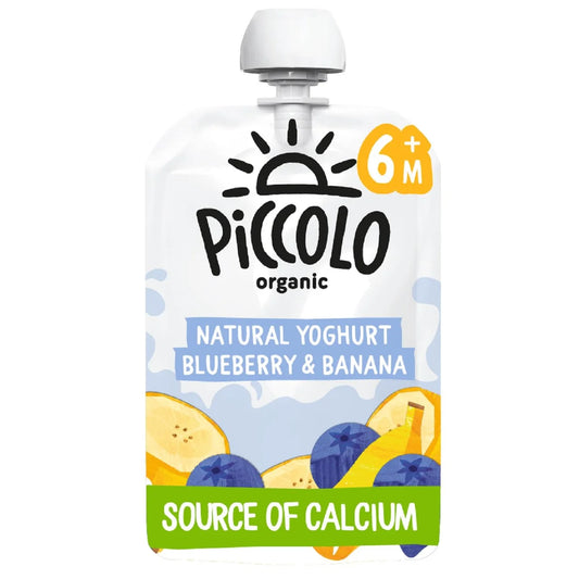 Piccolo Natural Yoghurt Blueberry & Banana Organic Pouch 6mths+ 100g