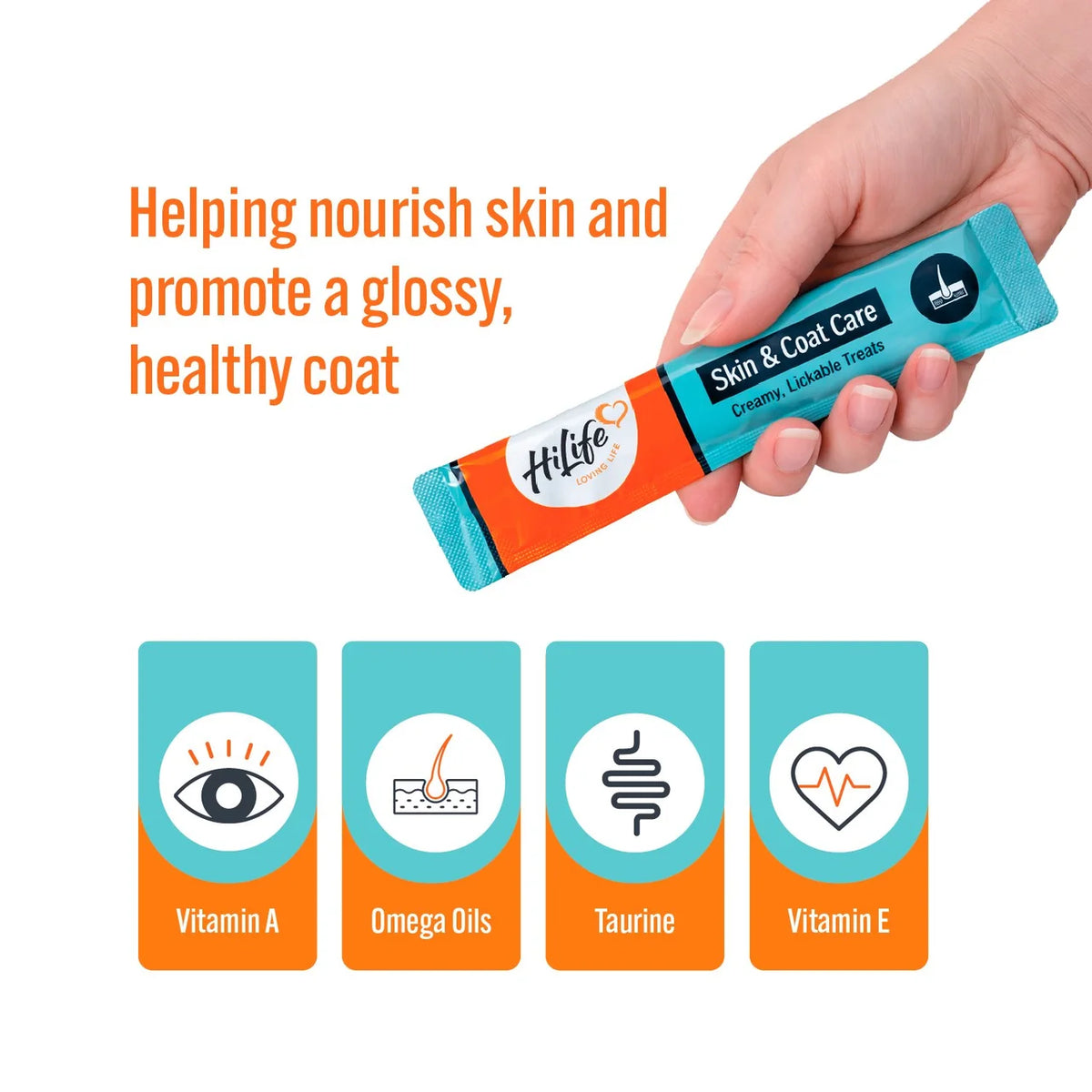 HiLife Functional Cat Licks Skin & Coat Care 5 x 15g
