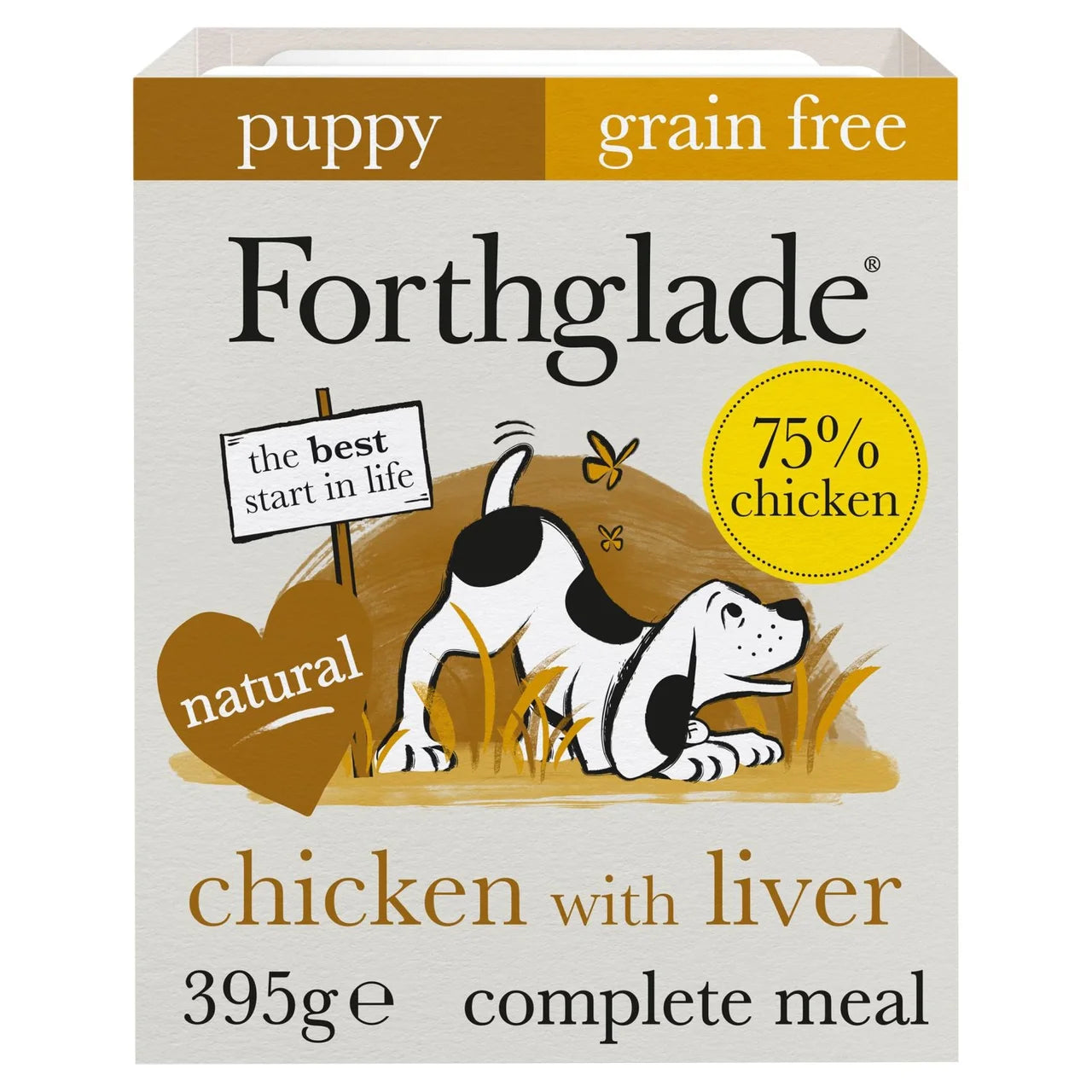 Forthglade Puppy Natural Wet Dog Food Chicken with Liver 2-12 months 395g
