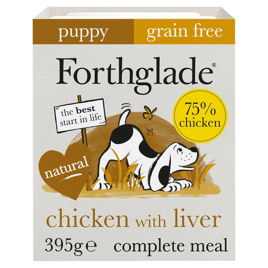 Forthglade Puppy Natural Wet Dog Food Chicken with Liver 2-12 months 395g