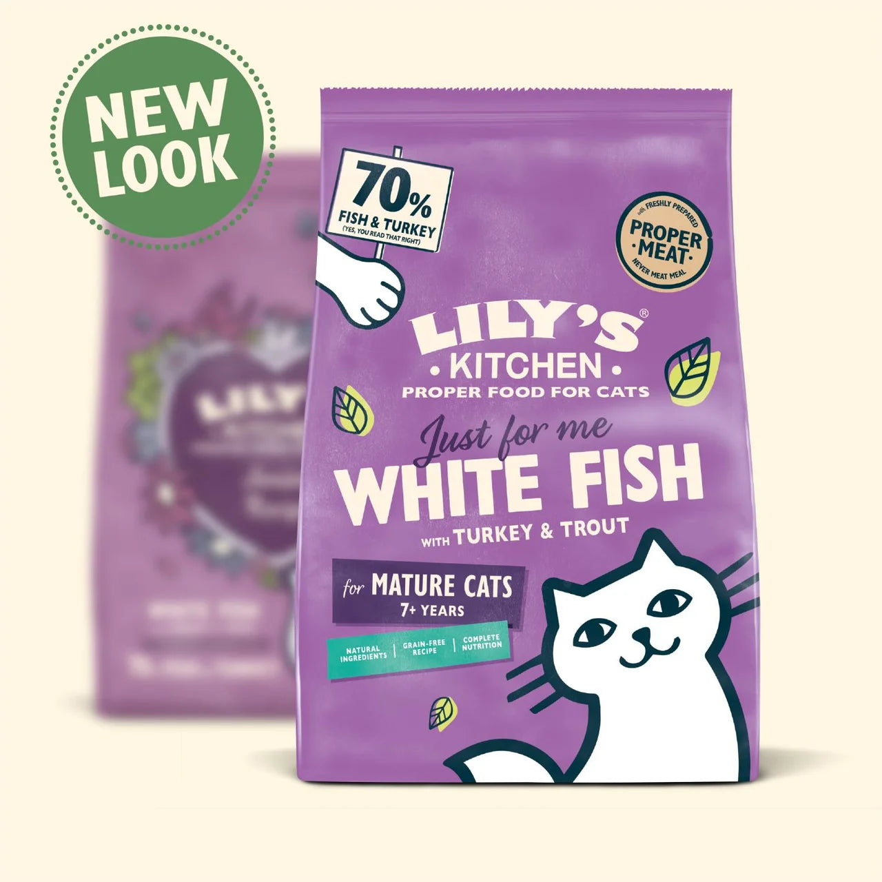 Lily's Kitchen Cat White Fish &Turkey Senior Recipe Dry Food 800g