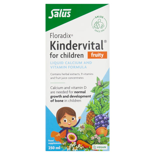 Floradix Kindervital Kid's Fruity Liquid calcium and Vitamin Formula 3yrs+ , 250ml