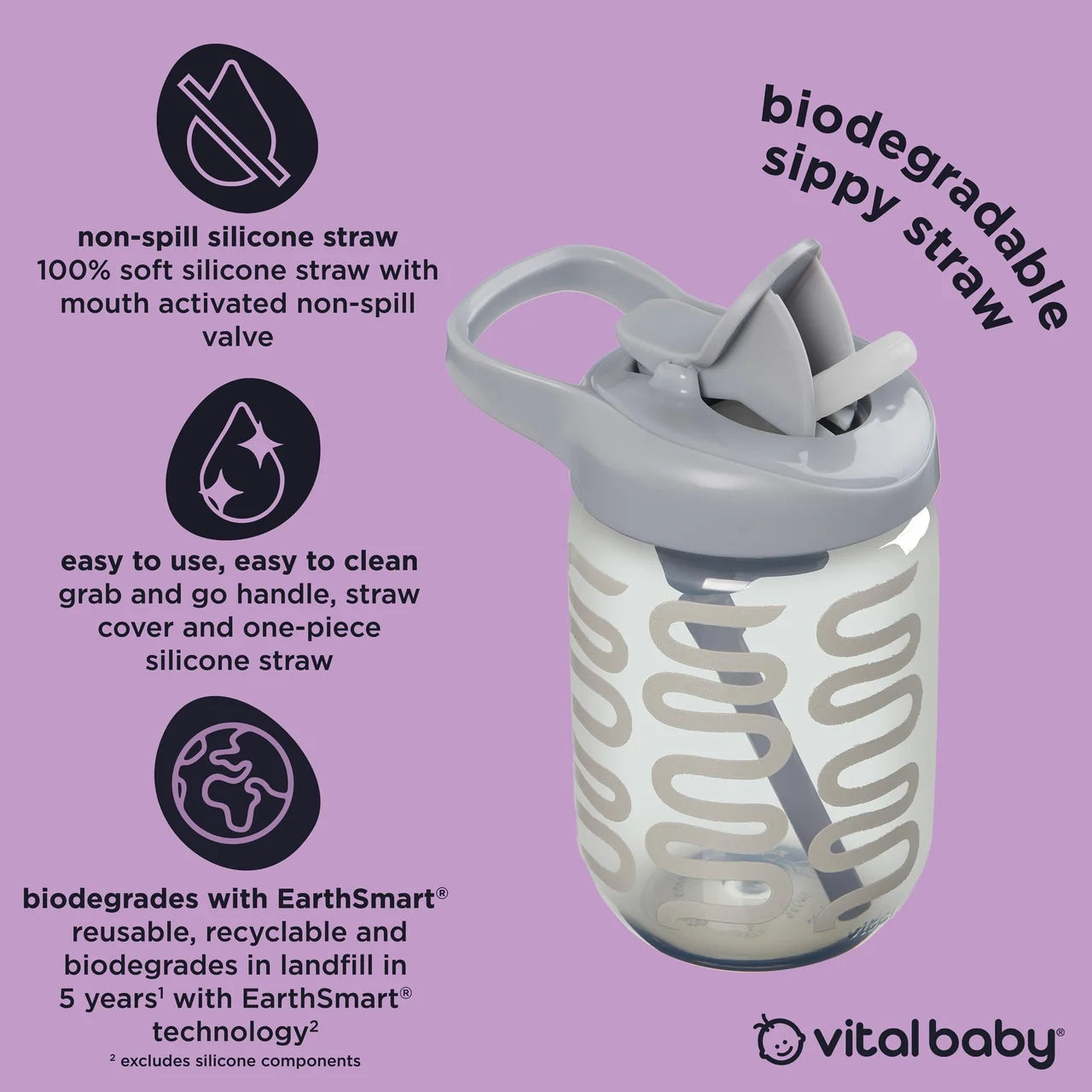 Vital Baby Hydrate Sippy Straw - natural sky