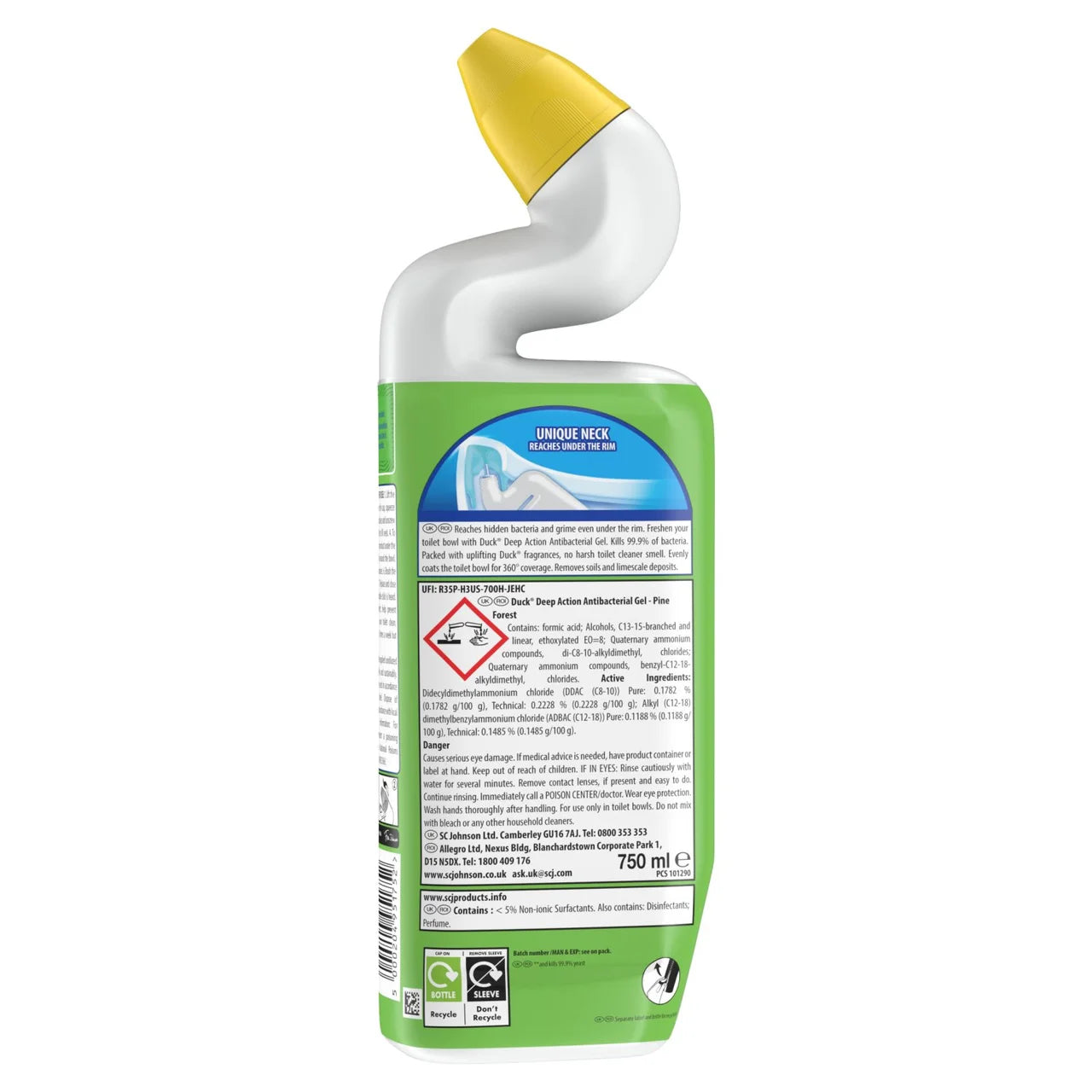 Duck Deep Action Gel Toilet Liquid Cleaner Pine 750ml