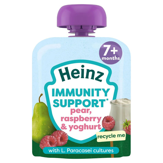 Heinz Immunity Support Pear, Raspberry & Yoghurt Baby Food Pouch 7M+ 85g
