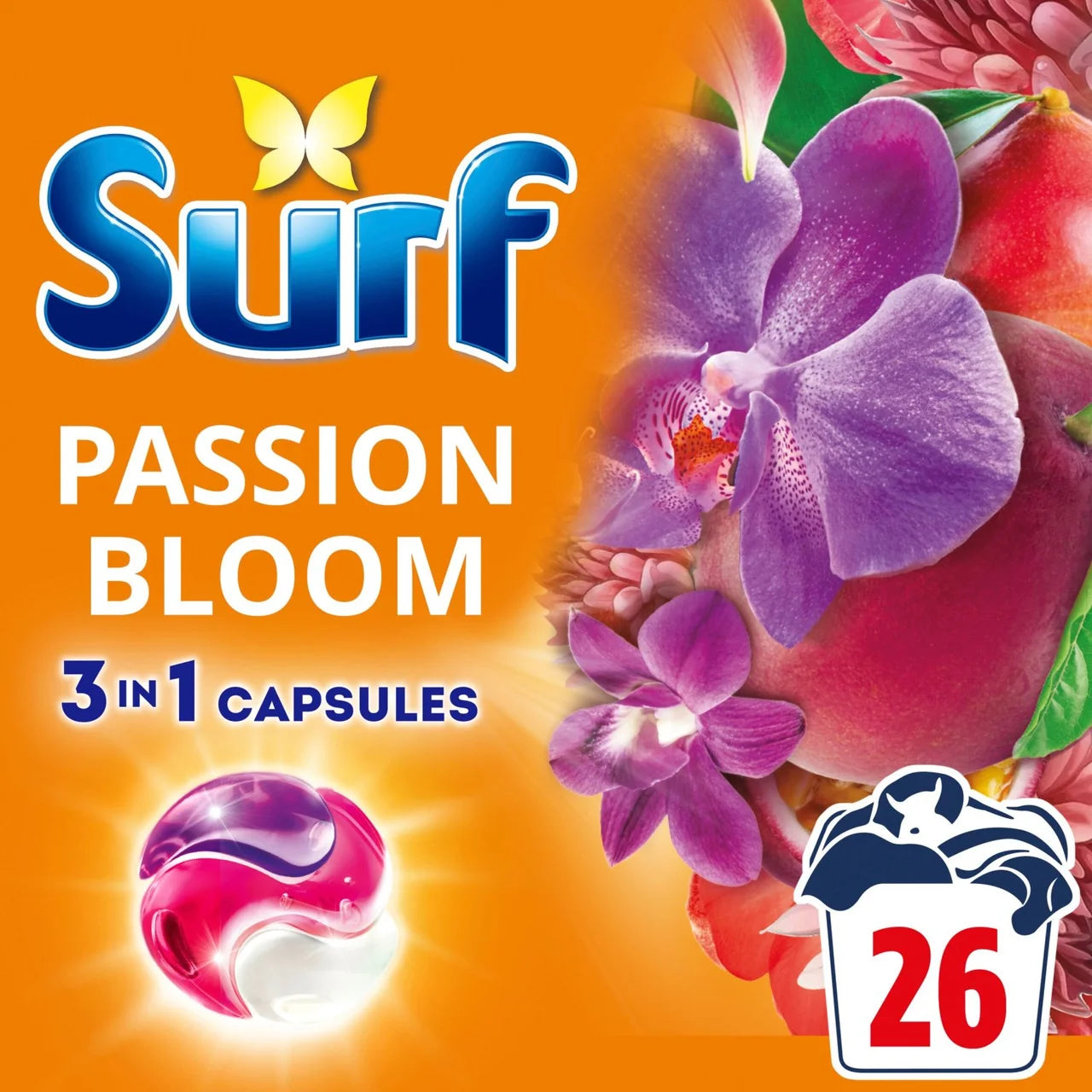 Surf Passion Bloom 3 in 1 Laundry Washing Detergent Capsules 26 Washes