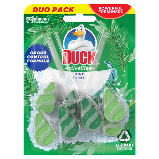 Duck Active Clean Toilet Rim Block Pine Duo Pack 2 x 39g