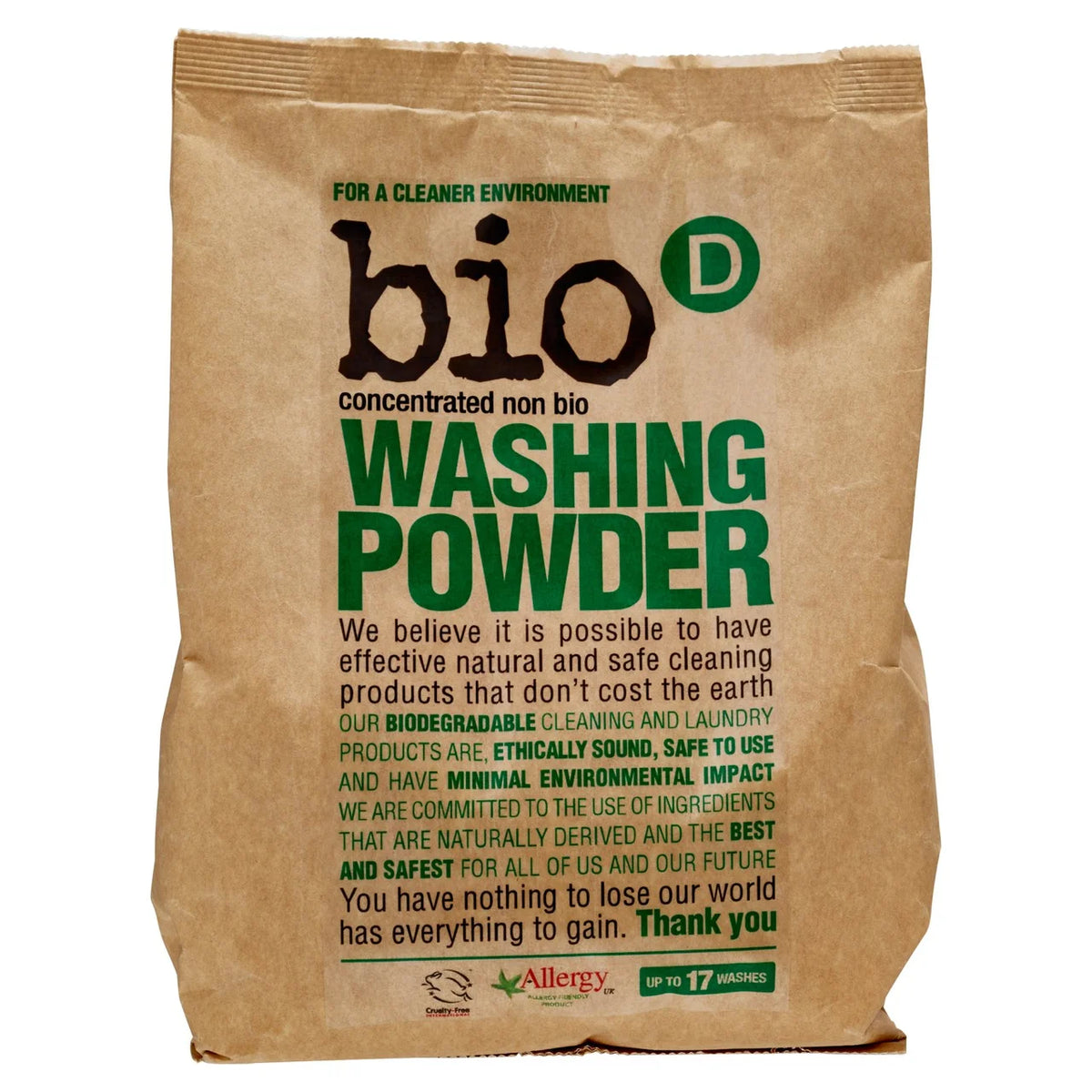 Bio-D Non-Bio Eco Washing Powder 17 Washes 1kg