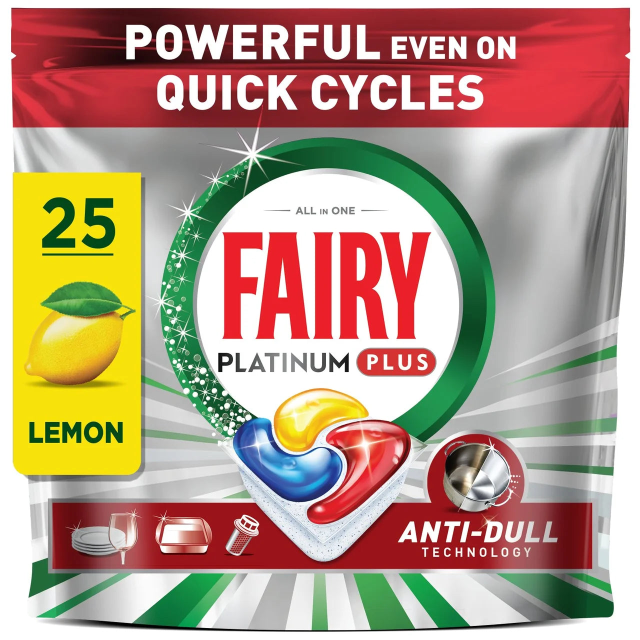 Fairy Platinum Plus Lemon Dishwasher Tablets 25ct
