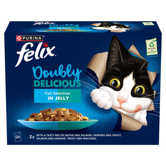 Felix Doubly Delicious Fish Selection in Jelly Wet Cat Food 12 x 85g