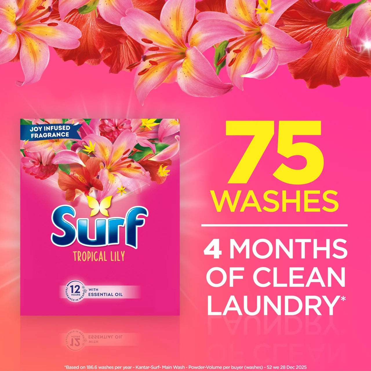 Surf Washing Powder Tropical Lily 75 Washes 4kg