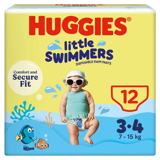 Huggies Little Swimmers Swim Nappies, Size 3-4 (7-15kg) 12 per pack