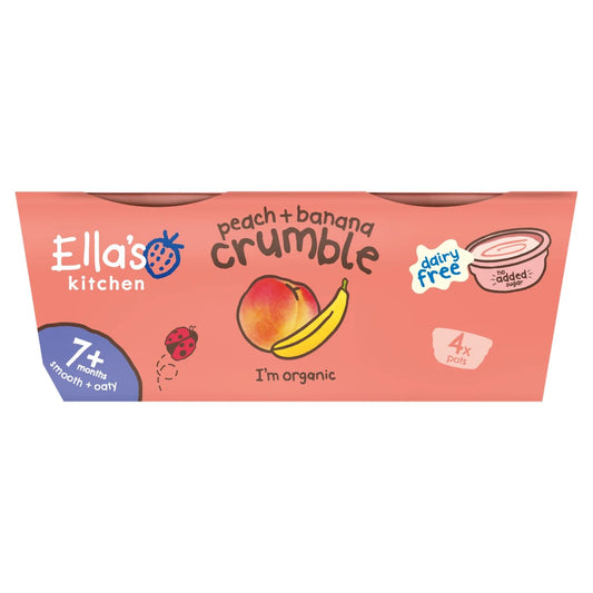 Ella's Kitchen Peach & Banana Crumble Baby Dessert Pots 7m+ 4 x 80g