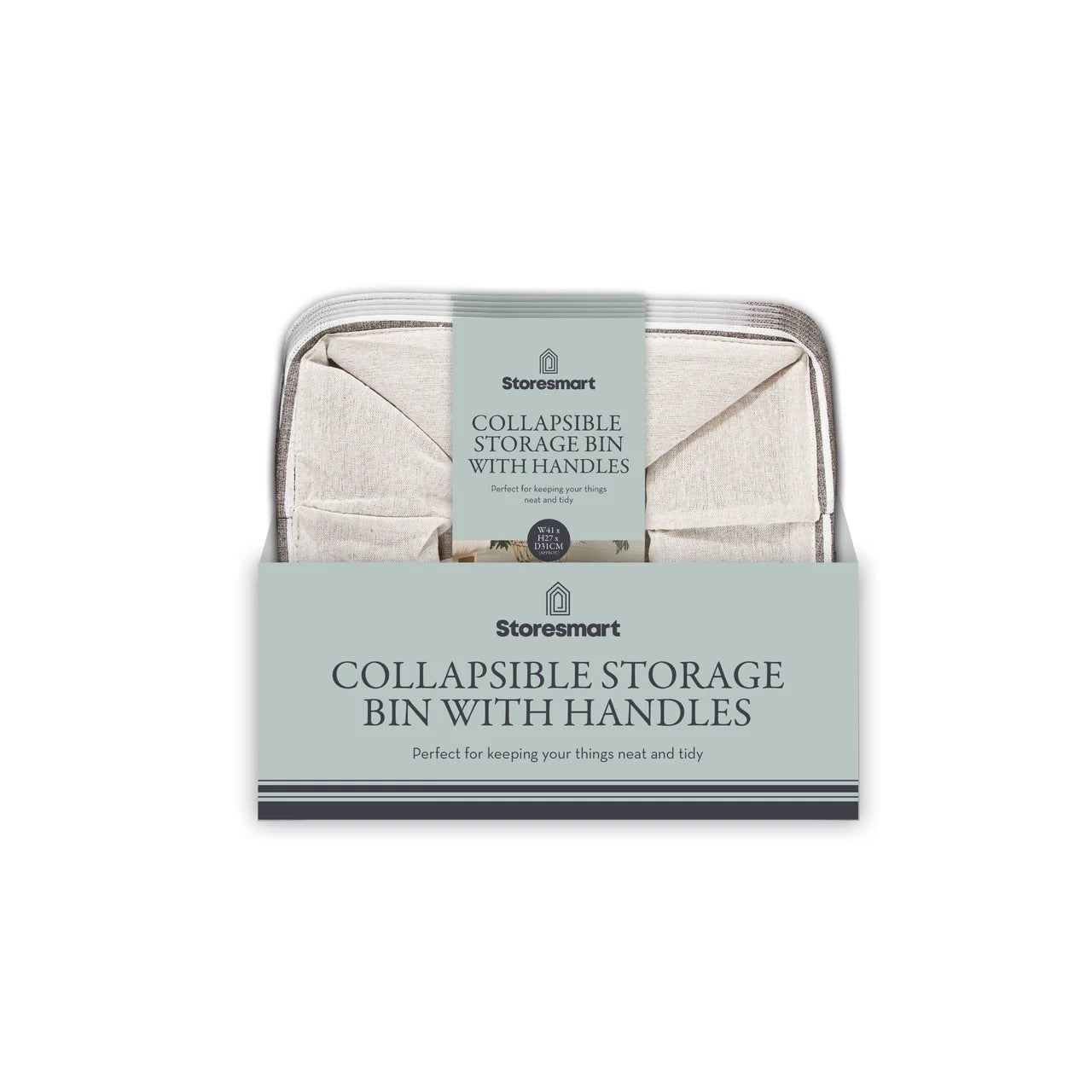 Collapsible Fabric Storage Bin with Handles