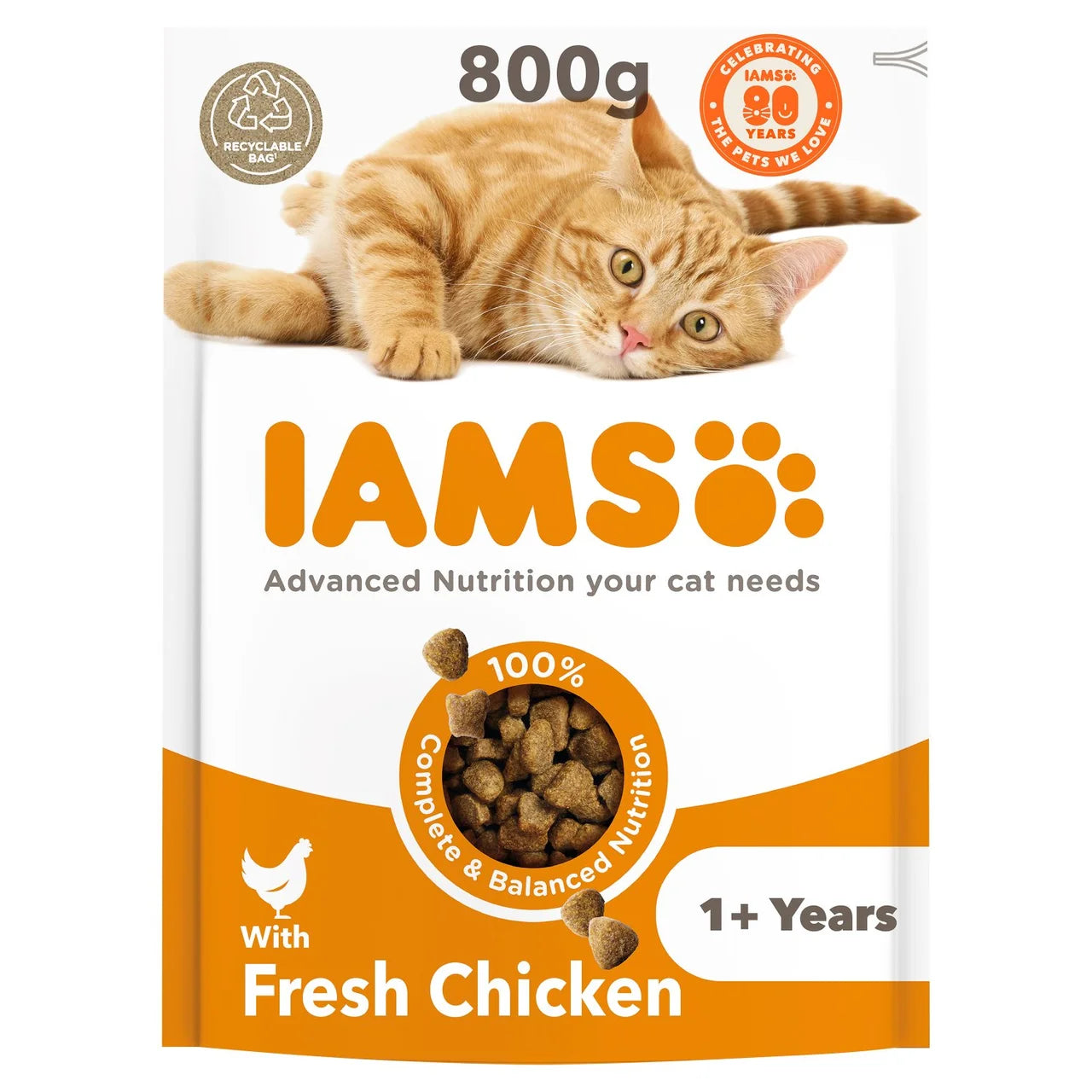 IAMS Advanced Nutrition Adult Cat Food With Fresh Chicken 800g