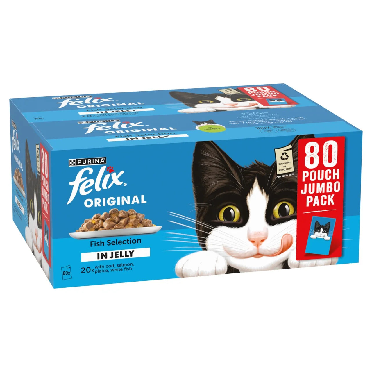 Felix Original Cat Food Fish Selection in Jelly Wet Cat Food 80 x 85g