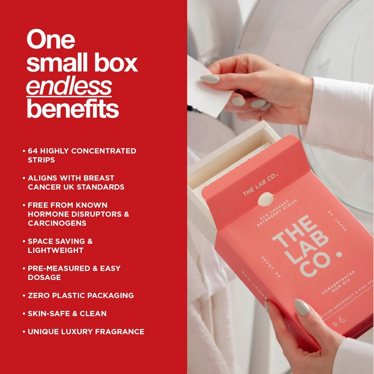 The Lab Co. Laundry Detergent Sheets Non Bio Energising Scent 64 Loads