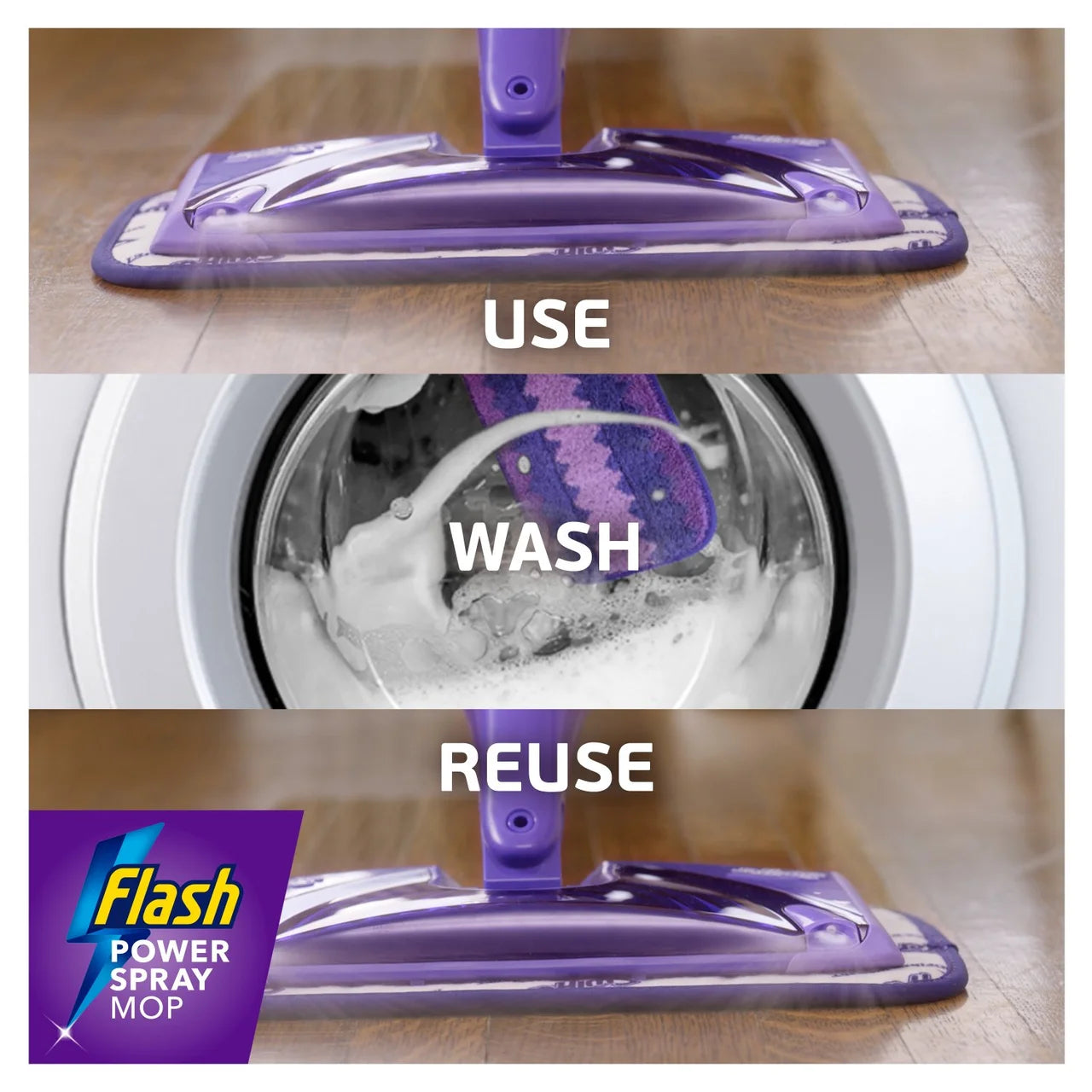 Flash Power Spray Mop Washable Microfibre Pad