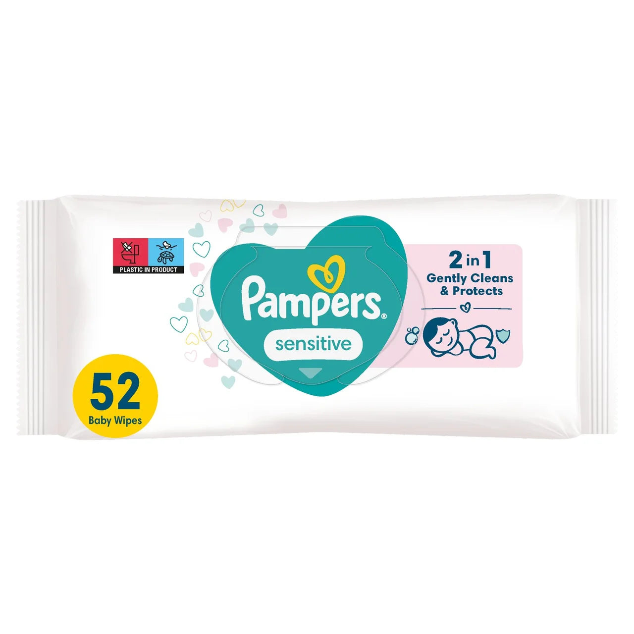 Pampers Sensitive Baby Wipes Unscented 52 per pack