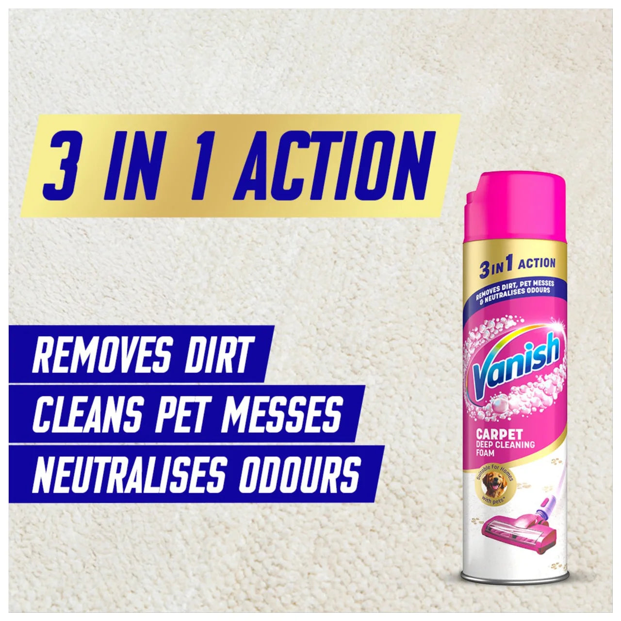 Vanish Gold Upholstery & Carpet Cleaner Foam 600ml