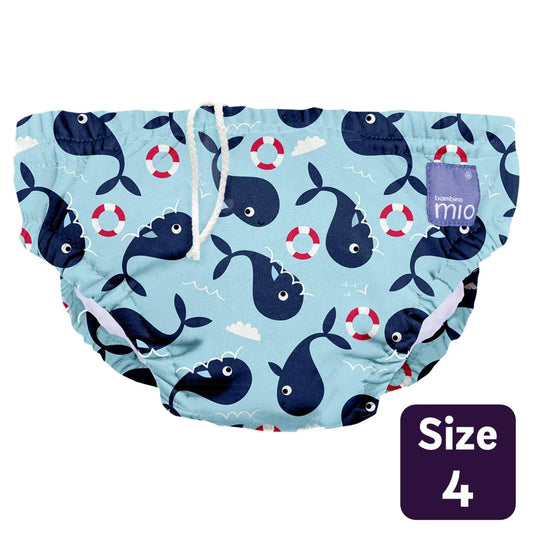 Bambio Mio Reusable Swim Nappy 2- 3 Years Xtra Large Whale