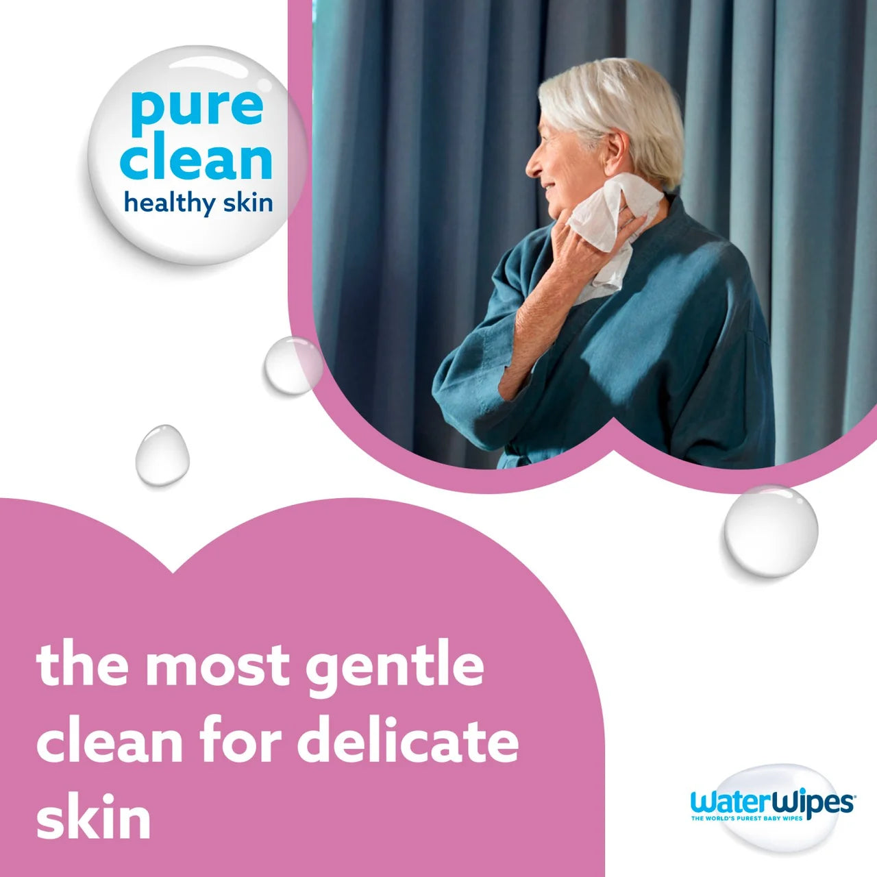 WaterWipes Adult Care Sensitive Wipes 30 per pack
