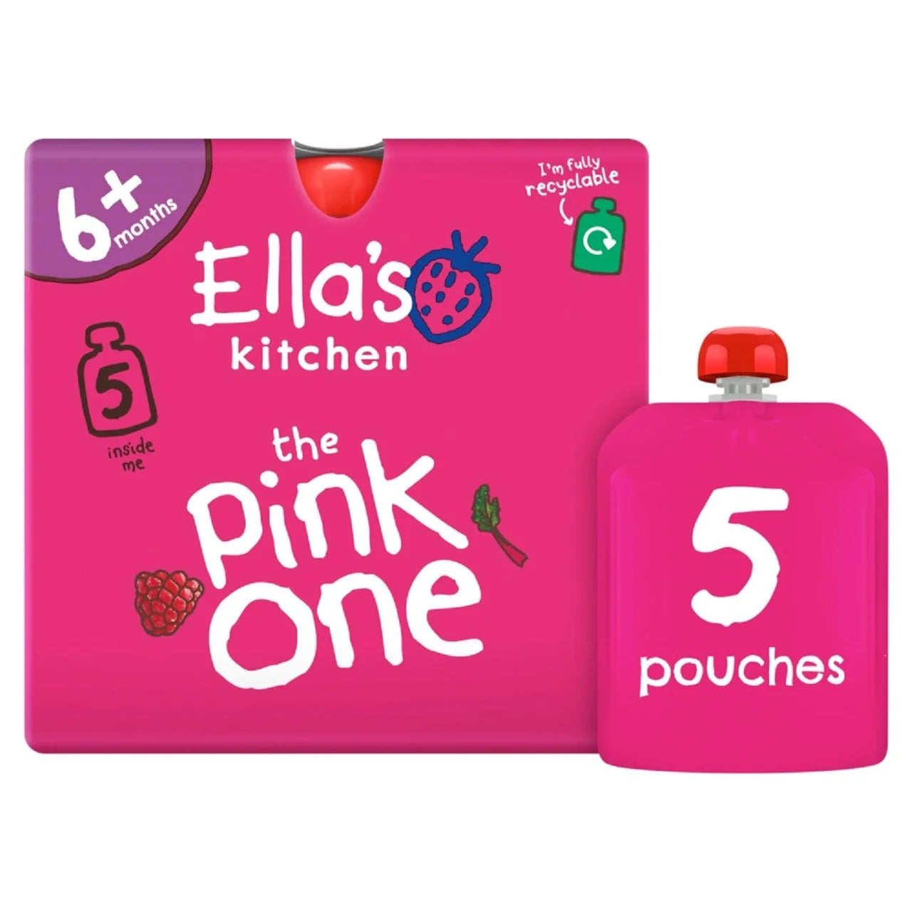 Ella's Kitchen The Pink One Smoothie Pouch Multipack 6+ Months 5 x 90