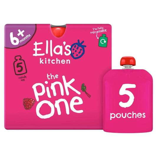 Ella's Kitchen The Pink One Smoothie Pouch Multipack 6+ Months 5 x 90