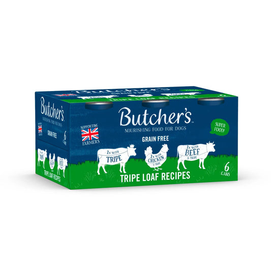 Butcher's Tripe Loaf Recipes Dog Food Tins 6x400g